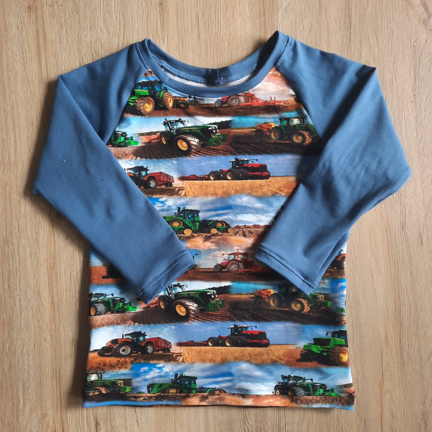 Langarmshirt Raglan Traktor handmade