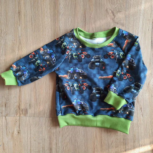Raglanpullover Traktor handmade