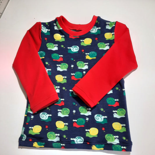 Shirt Langarm Schnecken handmade