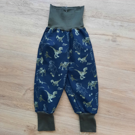 Softshellhose grau/ grüne Dinosaurier 80/86