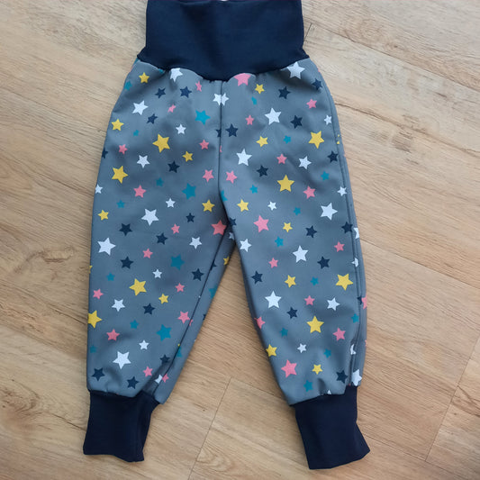 Softshellhose grau/ farbige Sterne handmade